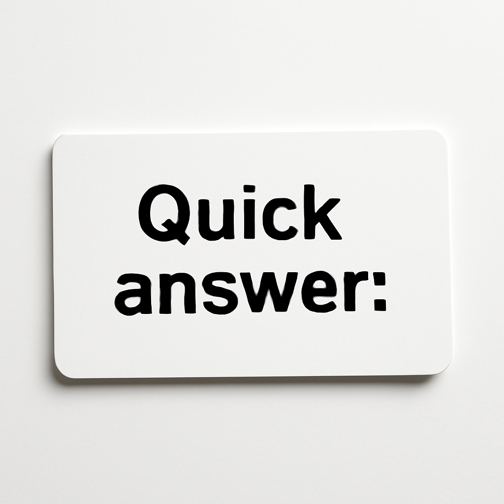 Quick answer:
