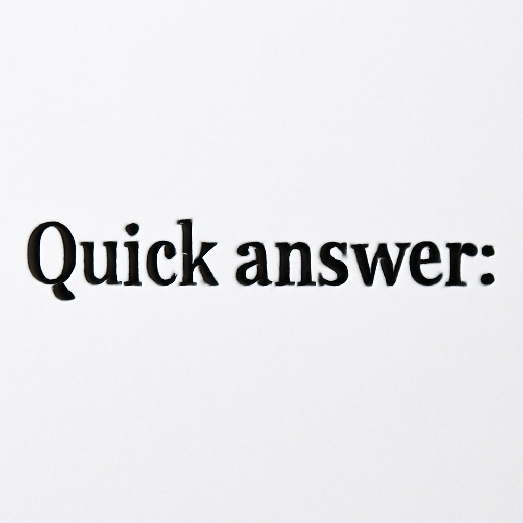 Quick answer: